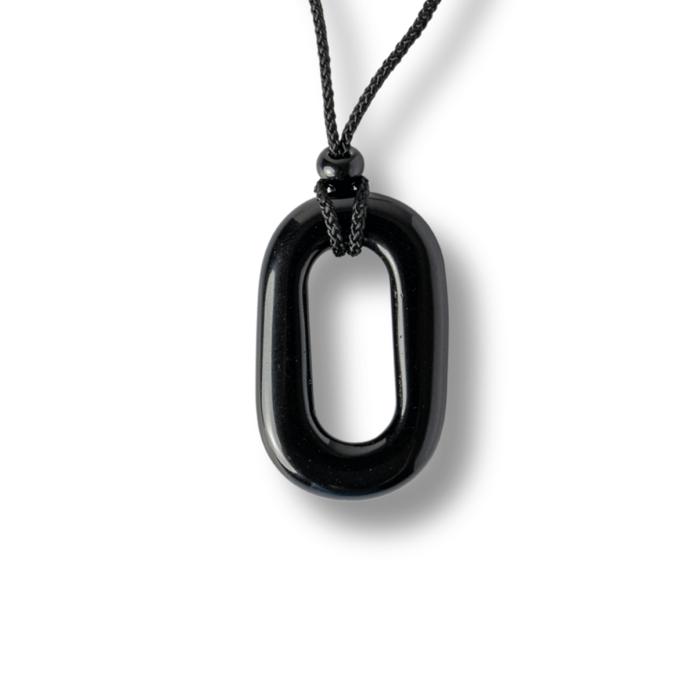 Colier cu Pandantiv Oval din Obsidian Natural – Piatra Protectoare [9]