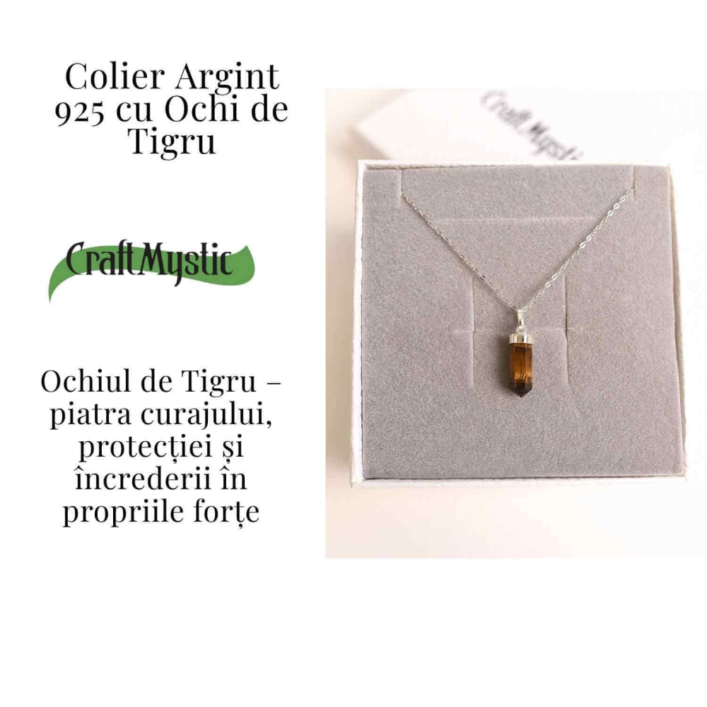 Putere si Protectie Zilnica – Colier Turnulet din Argint 925 cu Ochi de Tigru [3]