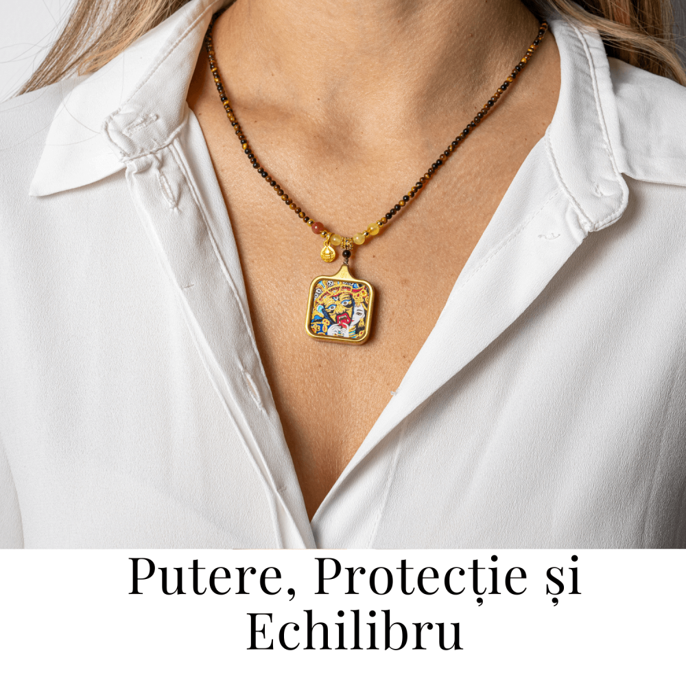 Putere si Protectie – Colier Zaki Ram Tangka cu Ochi de Tigru Natural [2]
