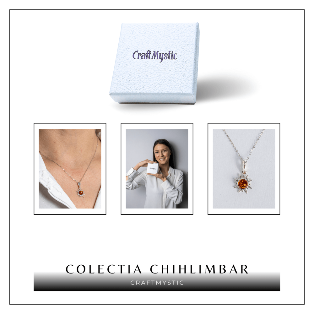 Un soare care te insoteste mereu – Colier cu chihlimbar si montura argint 925 [8]