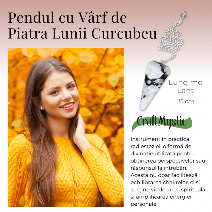 Pendul Radiestezie cu Varf de Piatra Lunii Curcubeu Natural 45 mm [5]