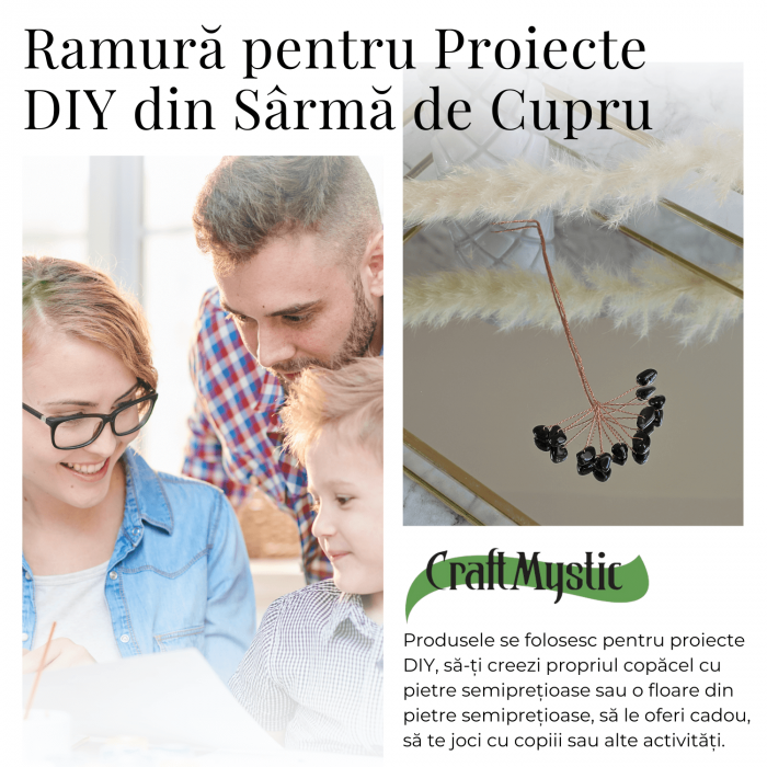 Ramurica DIY cu Pietre Naturale de Obsidian (9 Pietricele) [3]