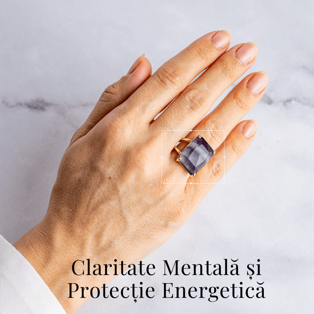 Claritate si Protectie – Inel cu Fluorit Natural si Energie Mentala [2]