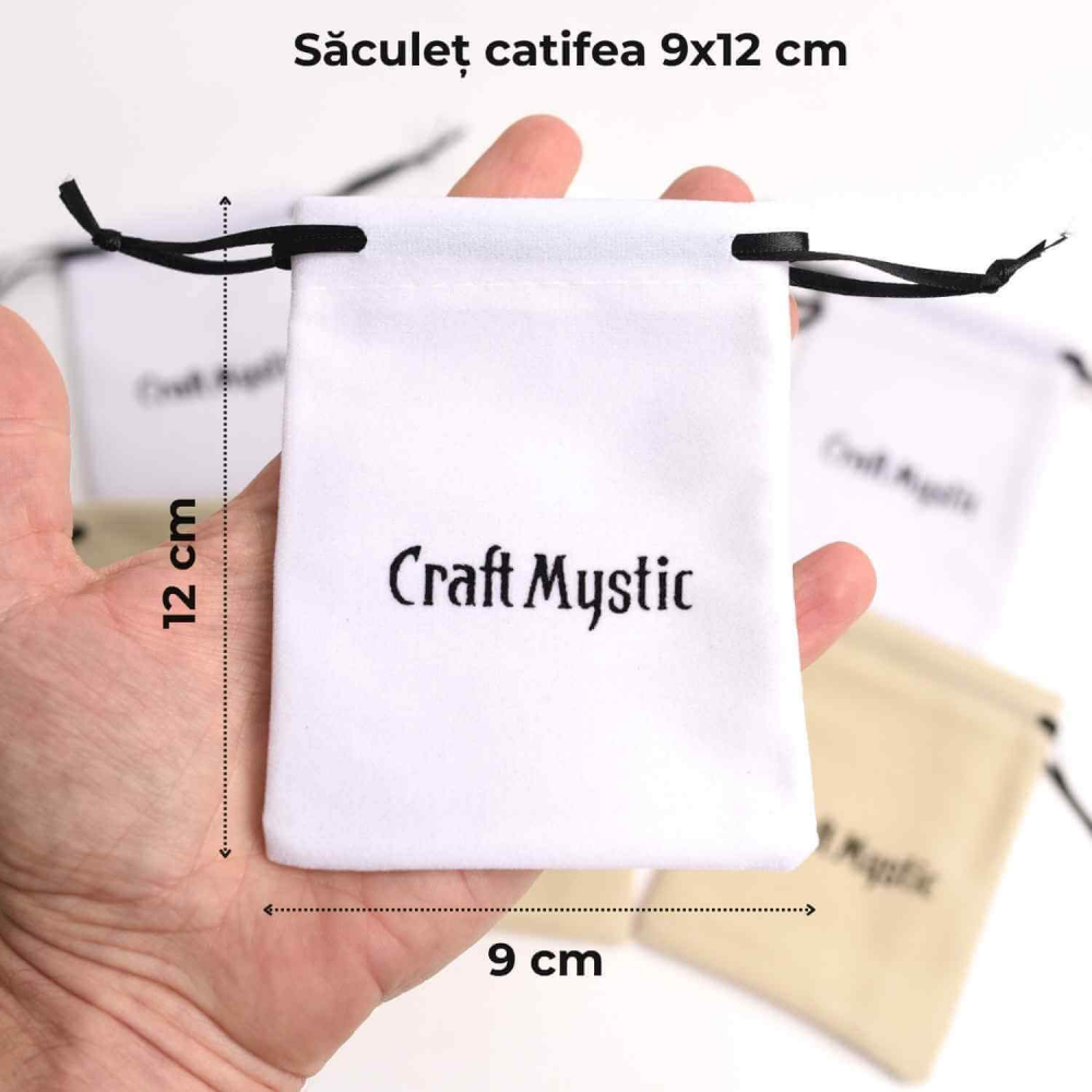 Saculet catifea alb 9x12 cm CraftMystic - Protectie si Eleganta pentru Bijuterii