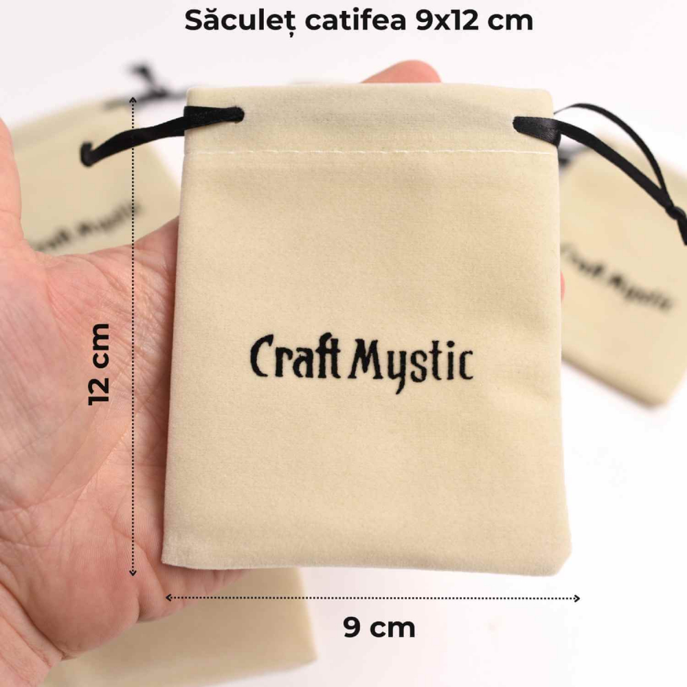 Saculet catifea crem 9x12 cm CraftMystic - Protectie si Eleganta pentru Bijuterii