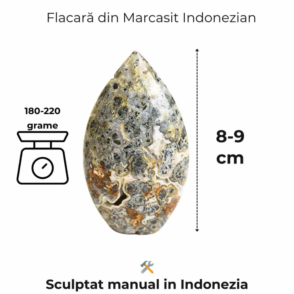 Gardianul calmului – Flacara din Marcasit Indonezian pentru Vindecare si Liniste Interioara 8-9 cm [2]