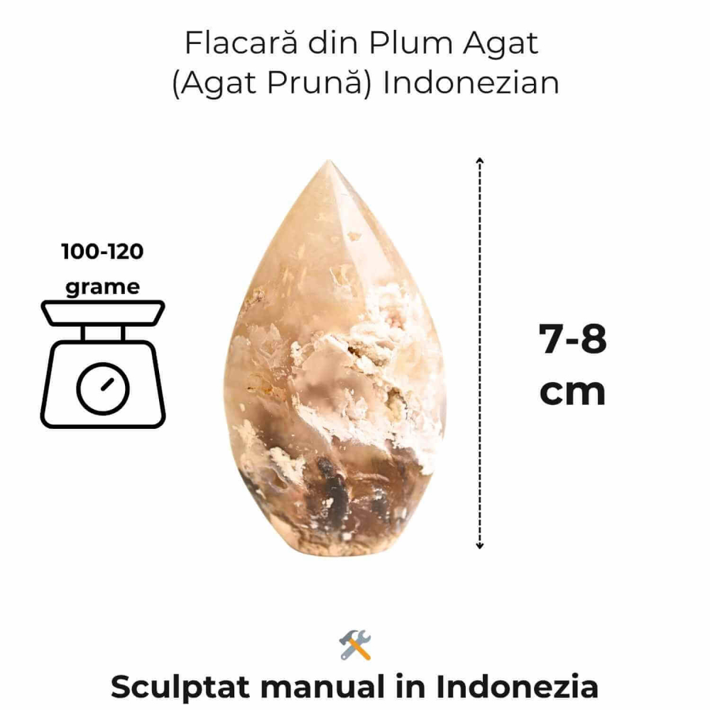 Flacara care mangaie – Plum Agat Indonezian pentru Calm si Vindecare Emotionala 7-8 cm [2]