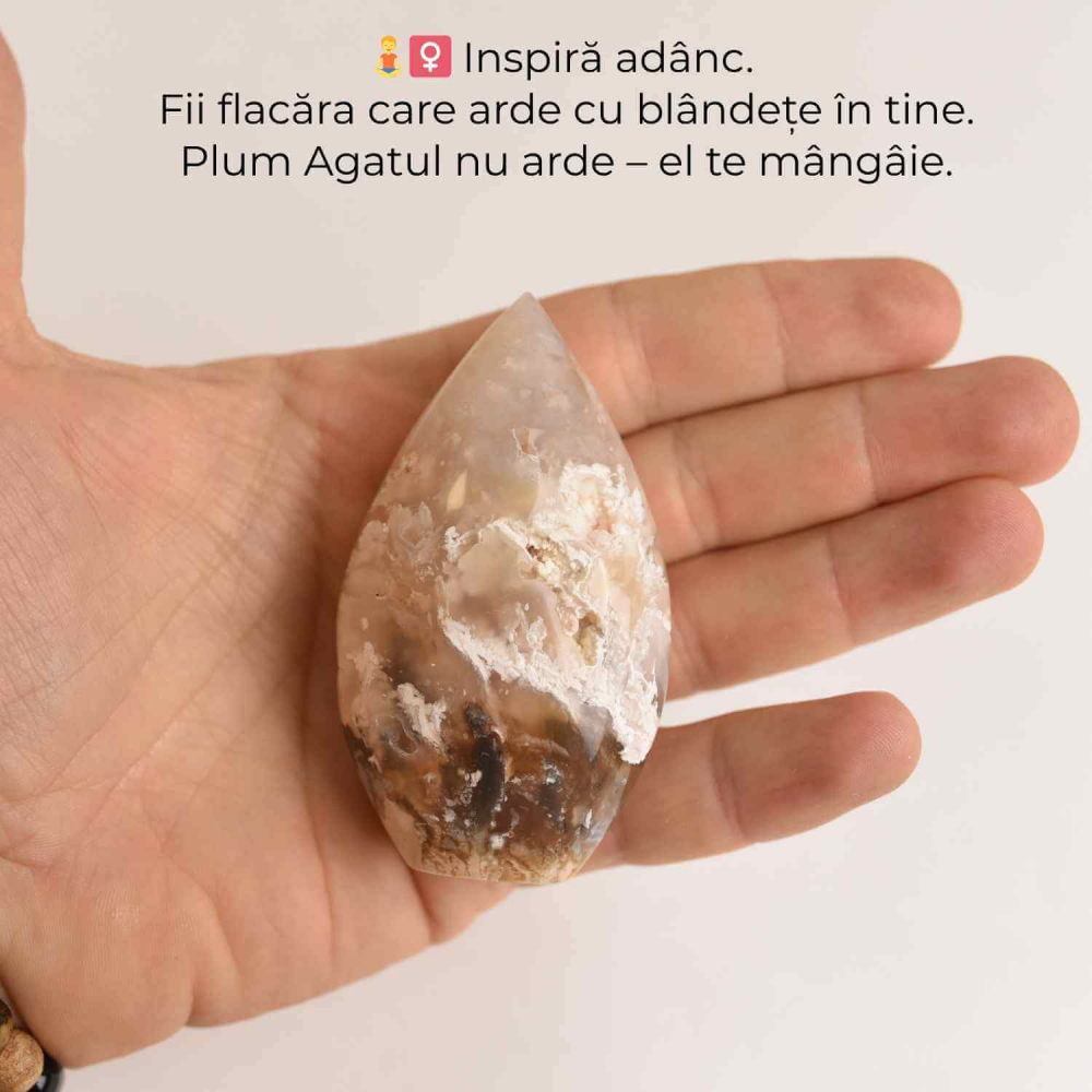 Flacara care mangaie – Plum Agat Indonezian pentru Calm si Vindecare Emotionala 7-8 cm [5]