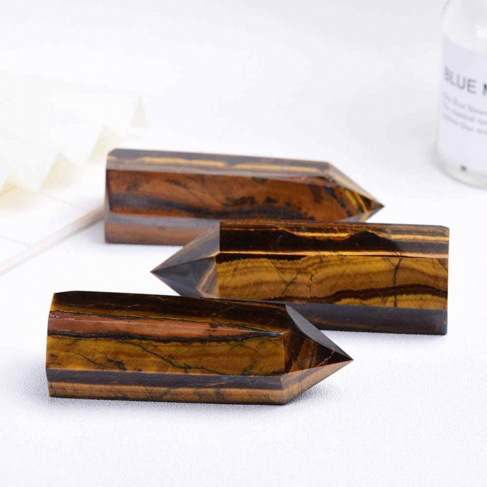 Turn cristal Ochi de Tigru de 10-11 cm din Piatra Naturala Vindecatoare Hexagonala pentru Meditatie [5]
