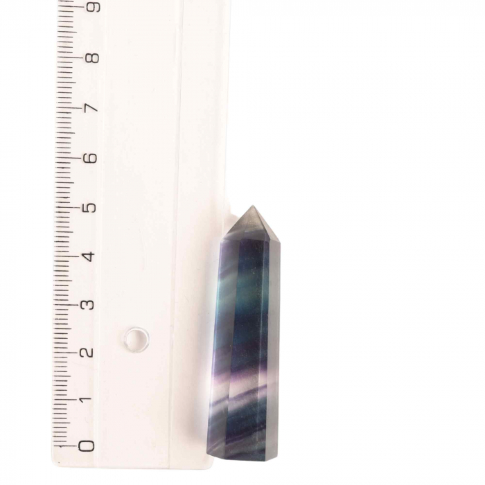 Set 2 turnuri din cristale semipretiose vindecatore hexagonale Fluorit curcubeu - Obelisc cu inaltimea de 5 cm [3]