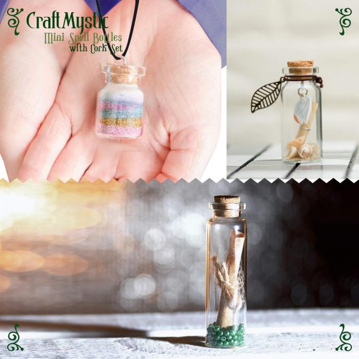 Set 60 Mini sticlute decorative pentru nunti, botezuri, potiuni, proiecte craft DIY, cadouri [9]