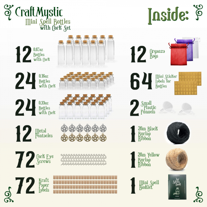 Set 60 Mini sticlute decorative pentru nunti, botezuri, potiuni, proiecte craft DIY, cadouri [3]