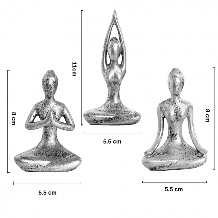 Set 3 statuete sculptate pentru meditatie Yoga - Decor Feng Shui, ideale pentru o stare de liniste si relaxare [2]