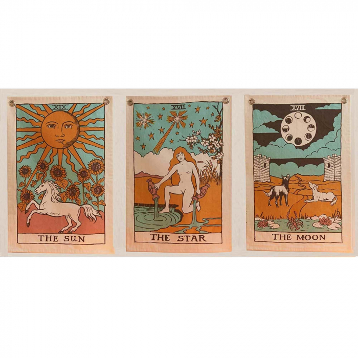 Set 3 Tapiserii cu semne spirituale, soare, luna, stea, – Pentru yoga, meditatie, decorarea camerei [2]