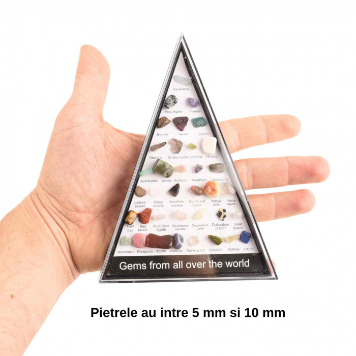 Mini Set 36 de cristale si pietre semipretioase de colectie din intreaga lume – cadou educational pentru copii, geologie, pietre minerale [2]