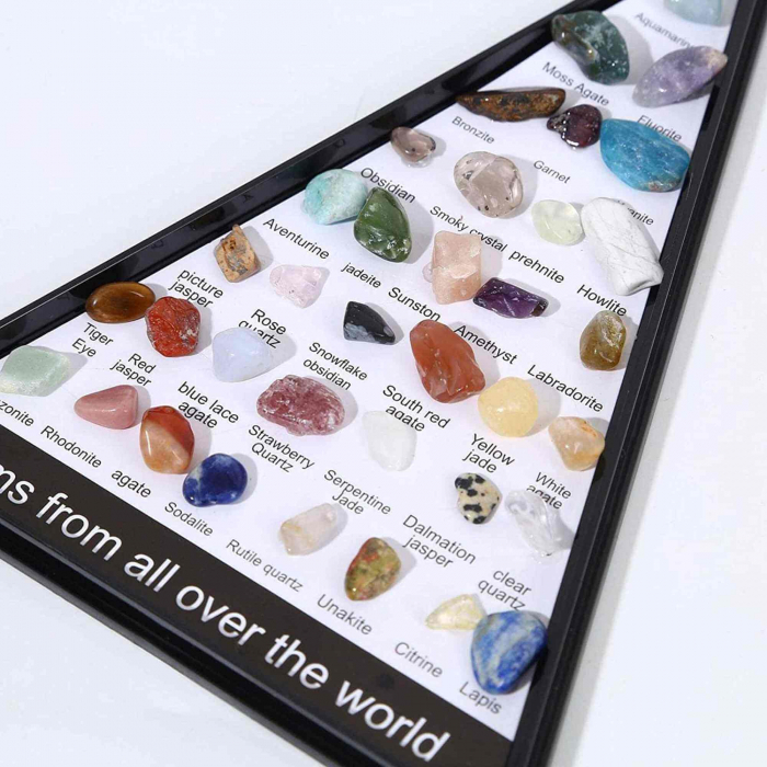 Mini Set 36 de cristale si pietre semipretioase de colectie din intreaga lume – cadou educational pentru copii, geologie, pietre minerale [5]