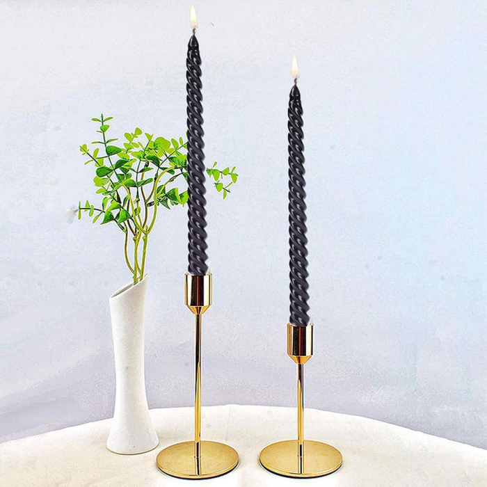 Set 4 Lumanari negre spirala de 25 cm - Lumanari  fara picurare si fara parfum - Perfecte ca lumanari pentru cina, ocazii speciale [4]