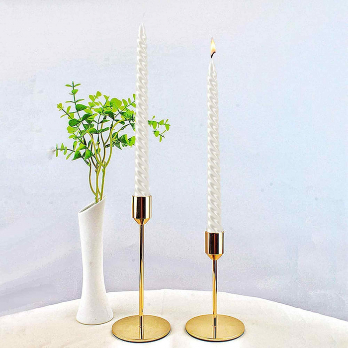 Set 4 Lumanari albe spirala de 25 cm - Lumanari  fara picurare si fara parfum - Perfecte ca lumanari pentru cina, ocazii speciale - Copie [3]