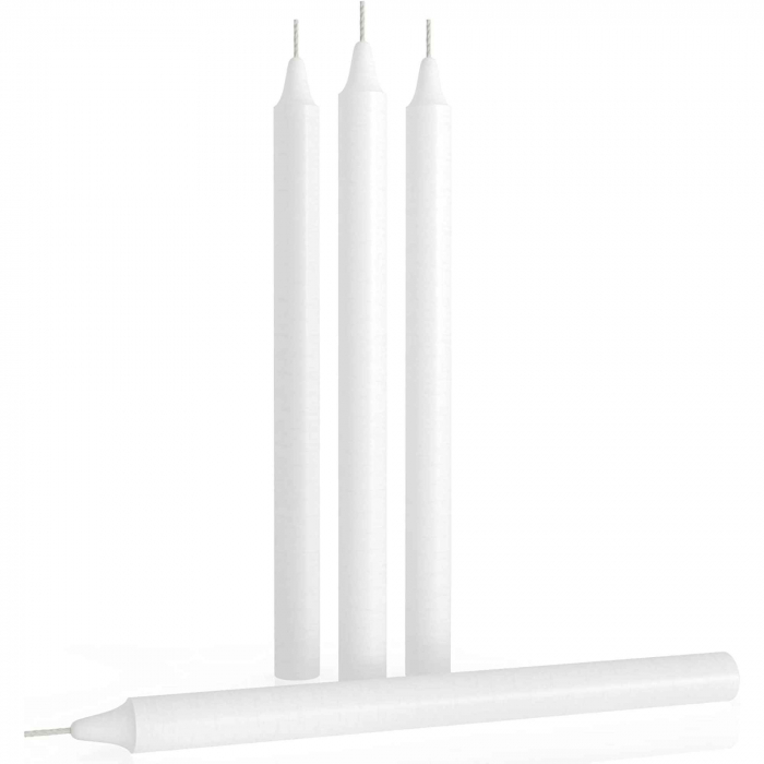Set 4 Lumanari albe drepte de 25 cm - Lumanari fara picurare si fara parfum - Perfecte ca lumanari pentru cina, ocazii speciale [2]
