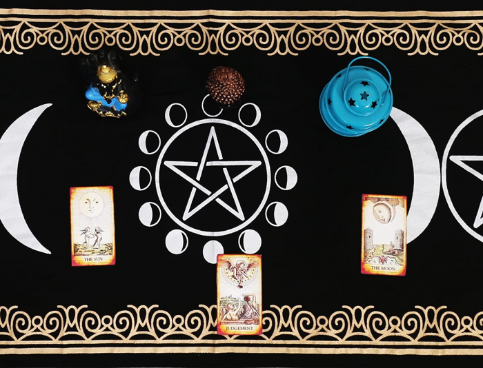 Patura pentru altar magic - Design Moon Phases With Triple Moon - Vrajitorie Tarot Wiccani Spiritualitate [4]