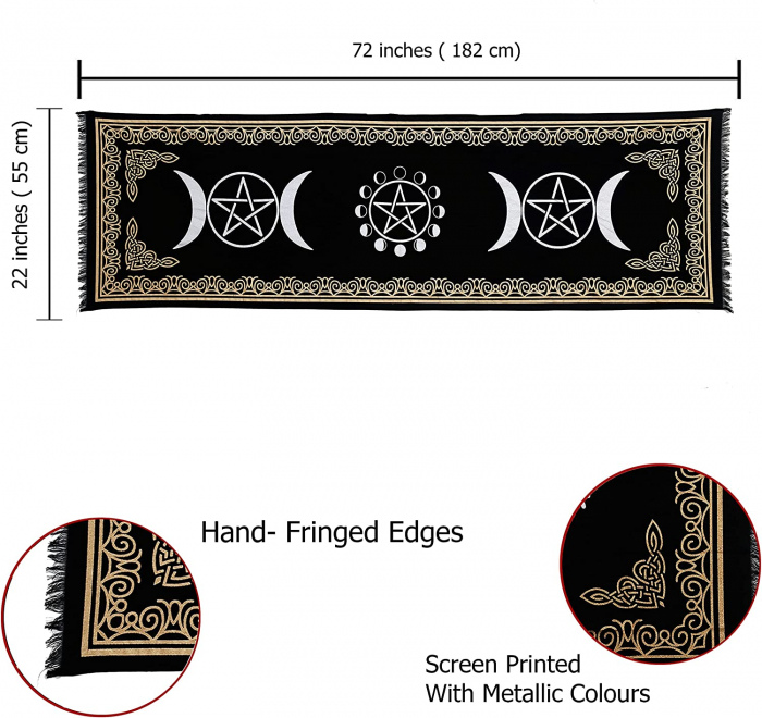 Patura pentru altar magic - Design Moon Phases With Triple Moon - Vrajitorie Tarot Wiccani Spiritualitate [2]