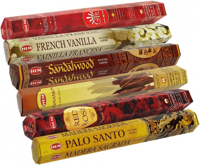 Set 6 pachete mix betisoare parfumate cu cele mai apreciate 6 parfumuri HEM populare +  suport pentru betisoare [4]