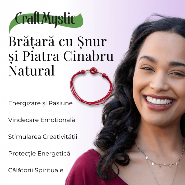 Bratara pe Snur cu Piatra de Cinabru Natural [5]