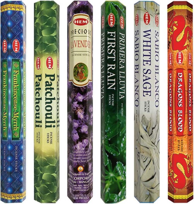 Set 6 pachete mix betisoare parfumate cu cele mai apreciate 6 parfumuri HEM +  suport pentru betisoare [3]