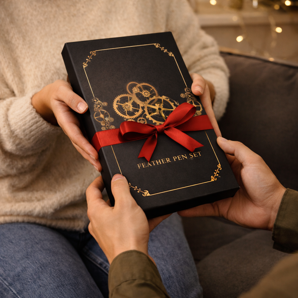 Set Stilou Pana Steampunk cu Accesorii – Caligrafie si Sigilii Cadou [5]