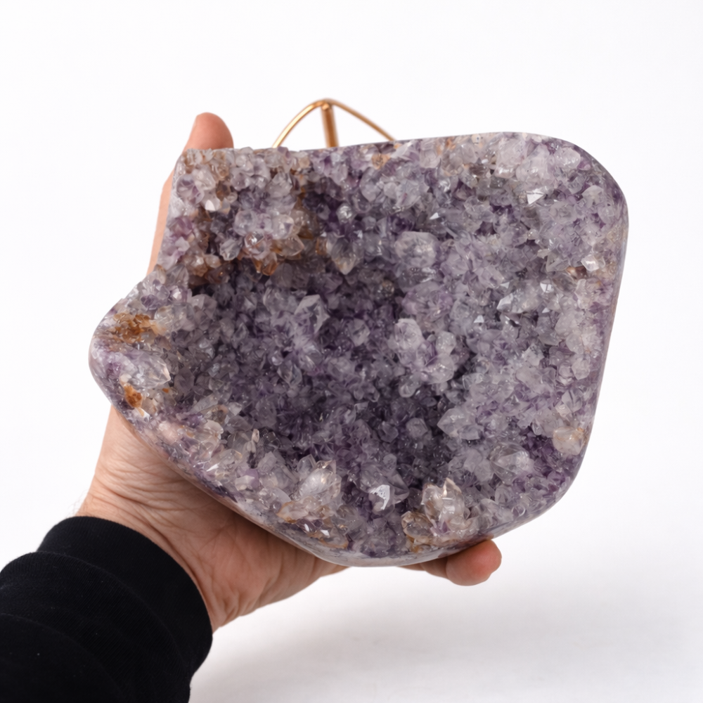 Geoda din ametist naturala pe suport metalic – cristal brazilian unicat 1.665 kg [5]