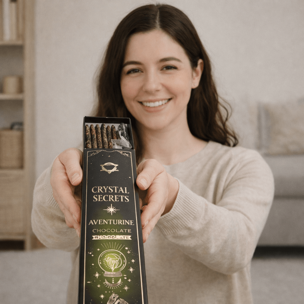 Smudge Kit cu Aventurin Verde si Betisoare Parfumate cu Ciocolata pentru Prosperitate si Echilibru [3]