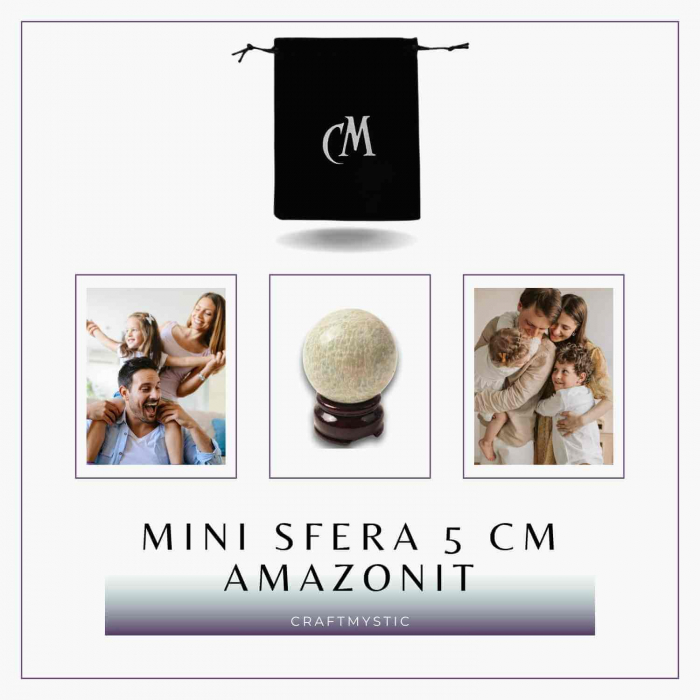 Sfera din Amazonit 50-55 mm cu Suport Inclus - Echilibru și Armonie Energetică [5]