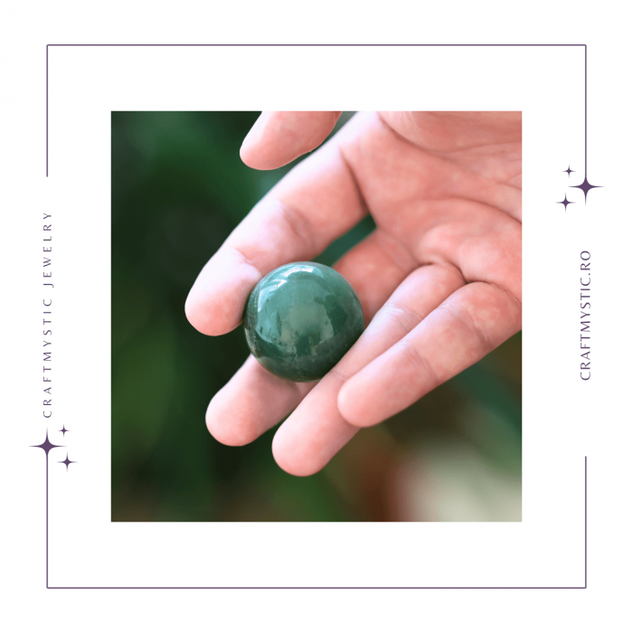 Sfera din Aventurin Verde Natural, 1 buc, 30-35 mm - Piatra Semipretioasa pentru Cadouri si Armonie [8]