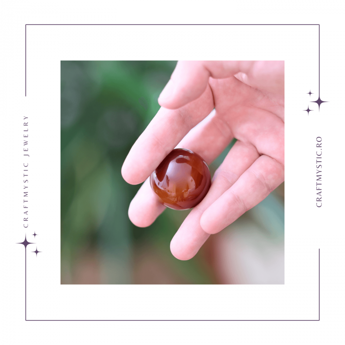Sfera din Carneol Natural, 1 buc, 30-35 mm - Piatra Semipretioasa pentru Cadouri si Energie Pozitiva [7]