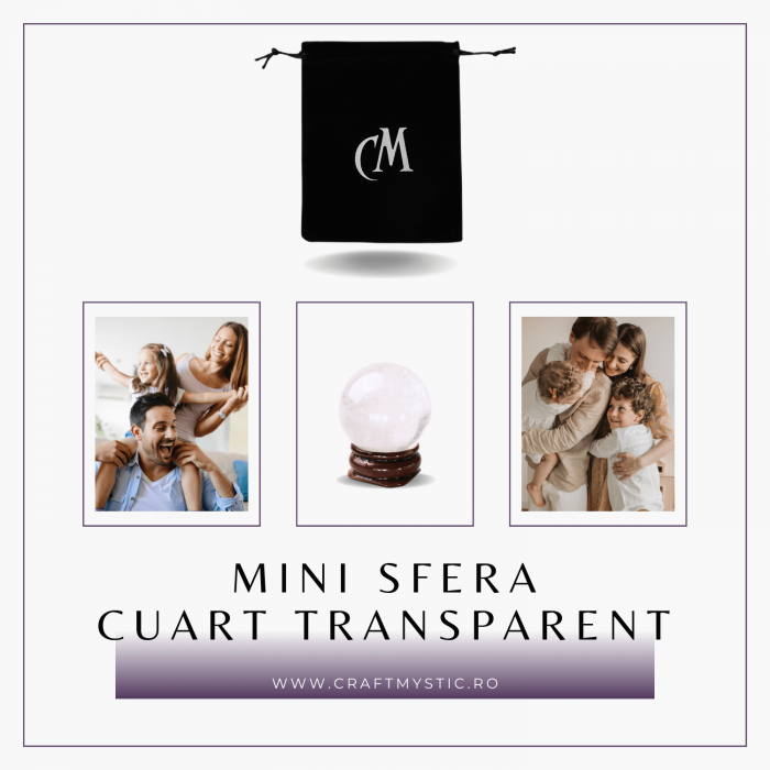 Sfera din Cuart Transparent Natural, 1 buc, 30-35 mm - Piatra Semipretioasa pentru Cadouri, Meditatie si Claritate [8]
