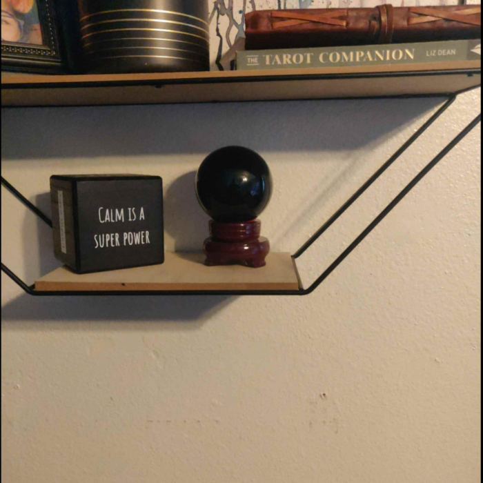 Sfera obsidian negru, minge de cristal decorativa, cu suport de lemn -  Pentru decor, meditație, vindecare [7]