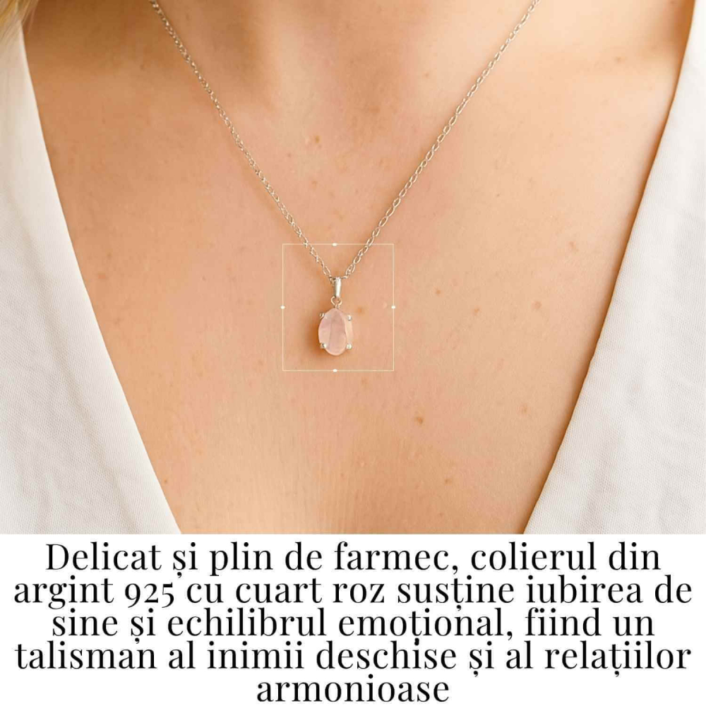 Iubire si Echilibru Emotional – Colier Cuart Roz Argint 925 [2]