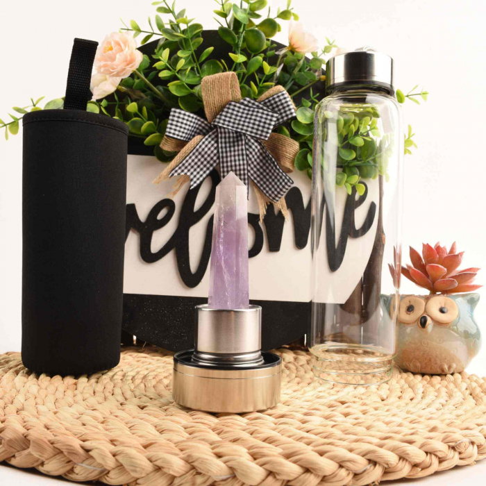 Sticla de apa cu varf de cristal Ametist – 550 ml [4]