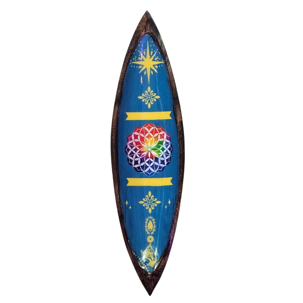 Suport betisoare parfumate din mango wood cu insertie emailata Mandala [1]
