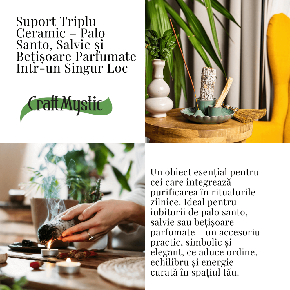 Suport ceramic verde 3 in 1 – Palo Santo, Salvie si Betisoare [5]