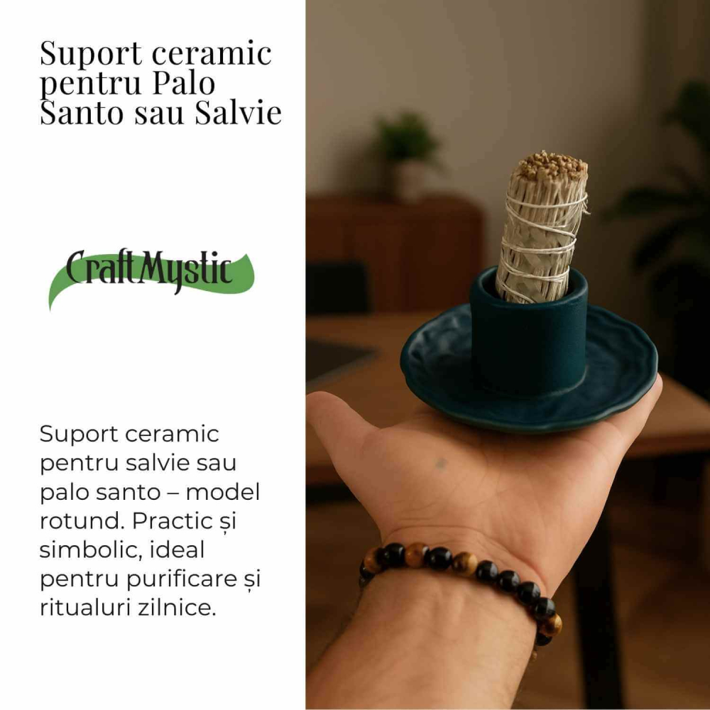 Suport Ceramica pentru Ritualuri de Purificare si Aromaterapie – Model Stabil si Termorezistent [2]