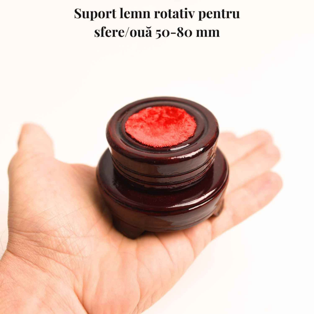 Suport lemn rotativ pentru sfere oua si obiecte sferice– Expunere eleganta si rotativa [2]