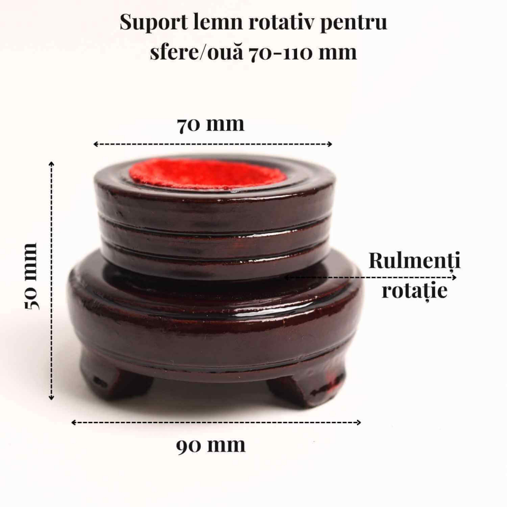 Suport lemn rotativ pentru sfere oua si obiecte sferice– Expunere eleganta si rotativa [3]