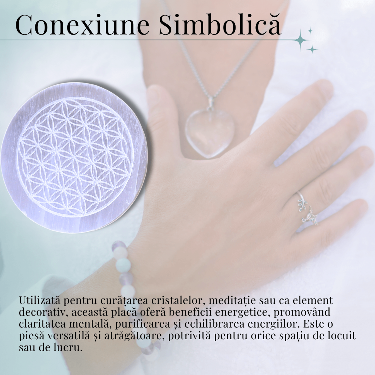 Placa din Selenit Natural pentru Curatare si Incarcare Cristale - Energie Pura [5]