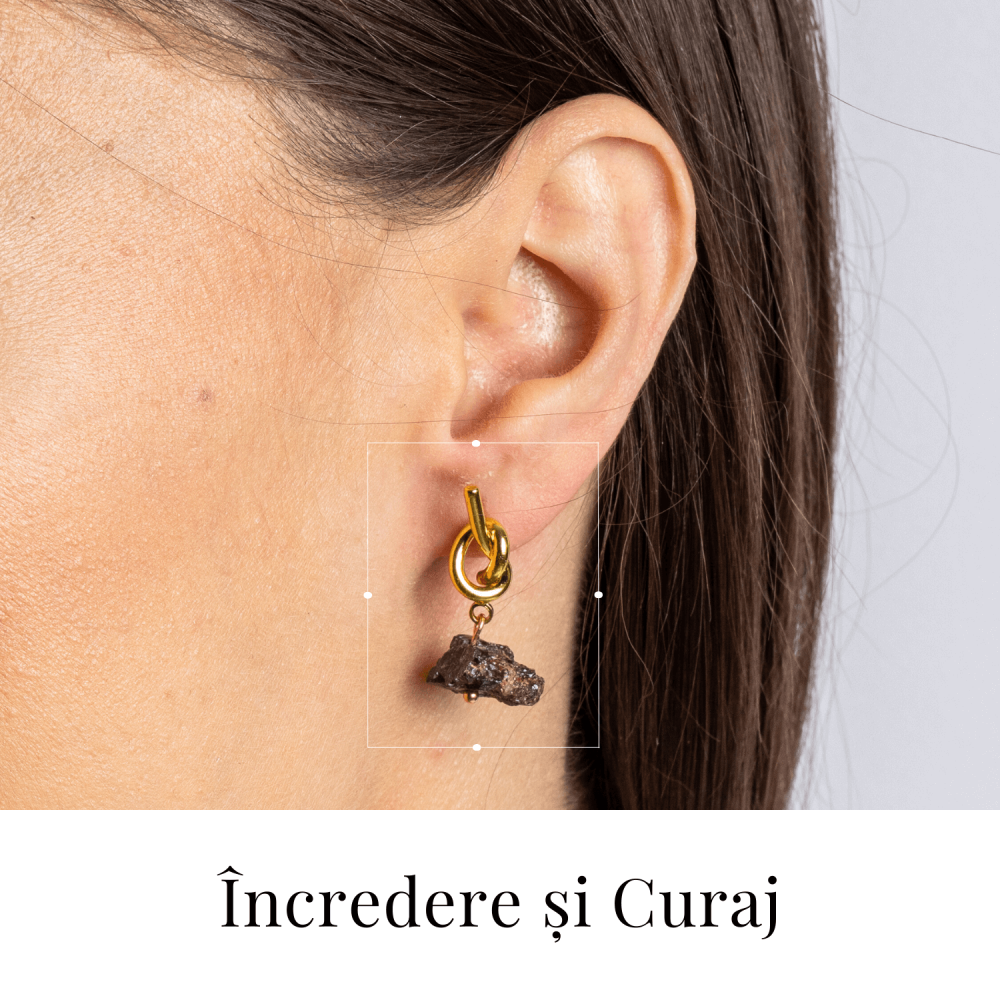 Talisman al Curajului – Cercei cu Granat si Nod Elegant [2]