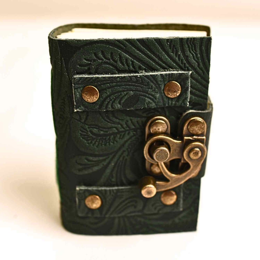 Talisman pentru Ganduri ,   Mini Jurnal Verdecu Coperta din Piele