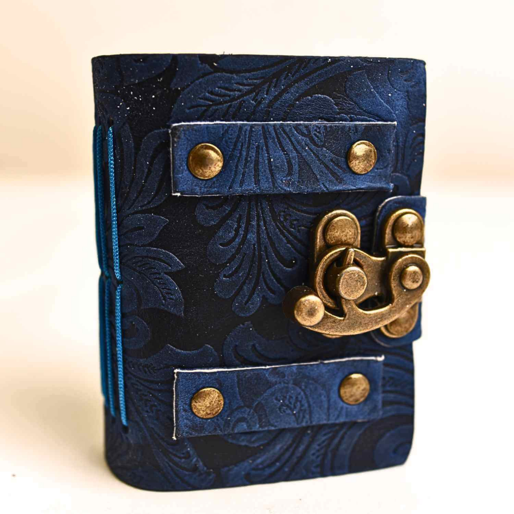 Talisman pentru Ganduri ,   Mini Jurnal Albastru cu Coperta din Piele