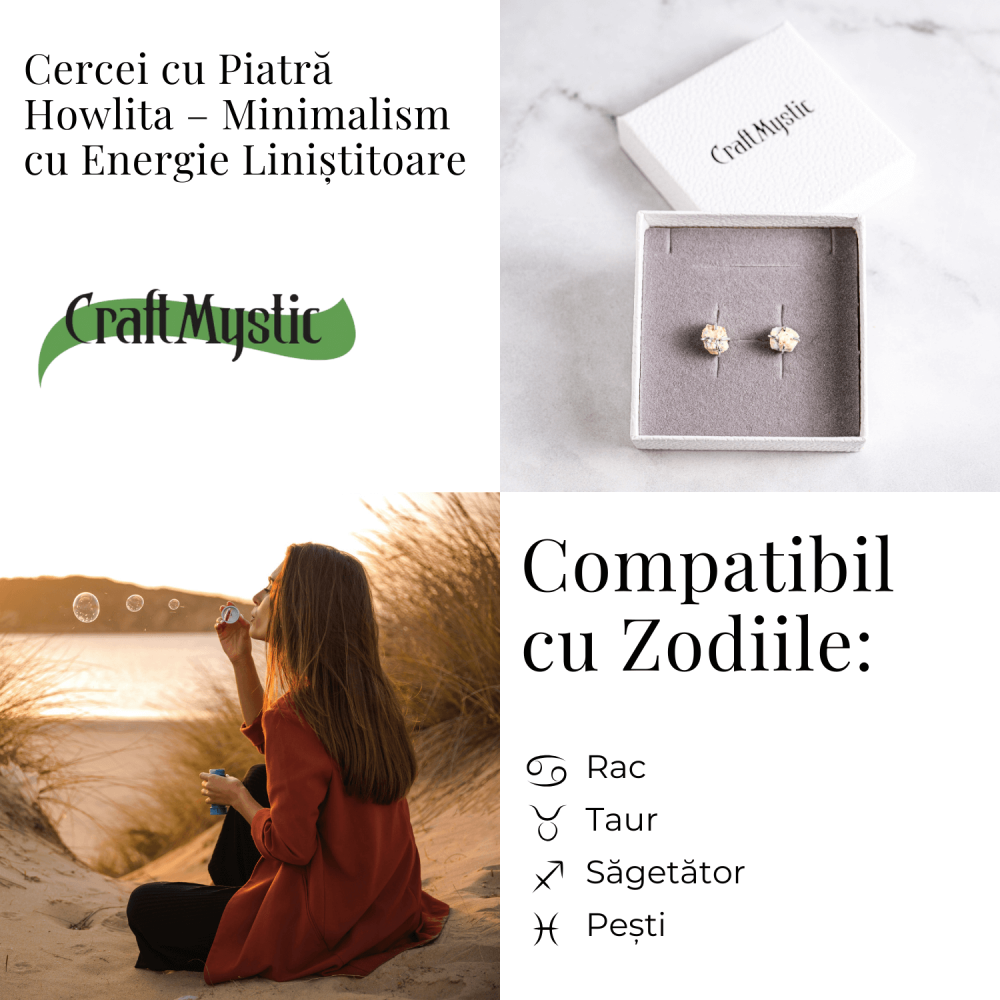 Cercei cu piatra Howlita – Minimalism cu energie linistitoare [5]