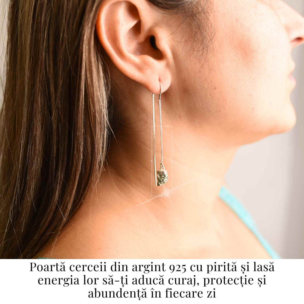 Cercei lungi din argint 925 cu pirita – Stralucire si incredere [2]