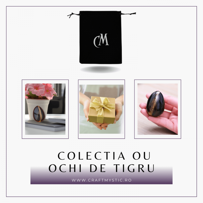 Ou Handmade de 50mm din Piatra Naturala de Ochi de Tigru [4]
